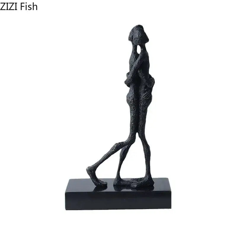 Modern black abstract lovers sculpture desk ornament bedroom decor