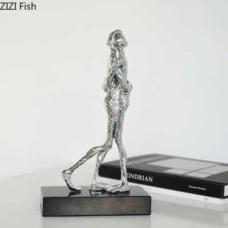Modern black abstract lovers sculpture desk ornament bedroom decor
