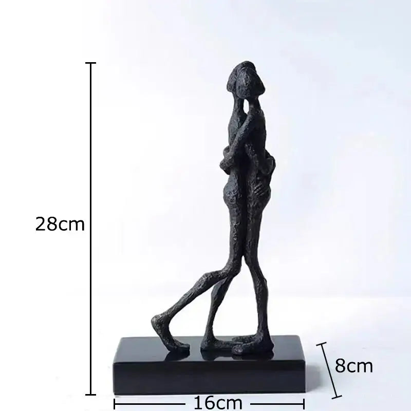 Modern black abstract lovers sculpture desk ornament bedroom decor