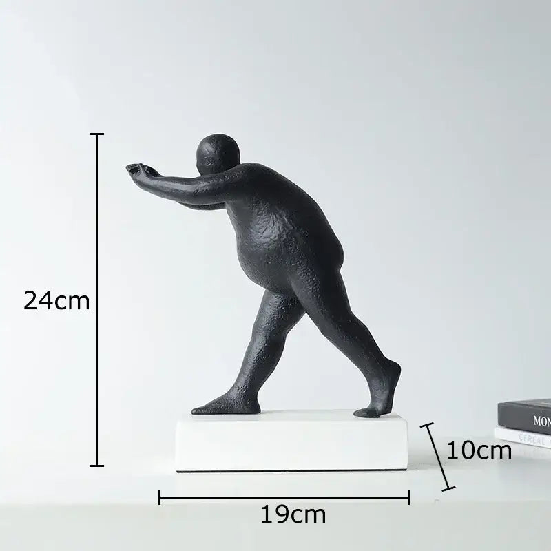 Modern black abstract resin sculpture living room figurine