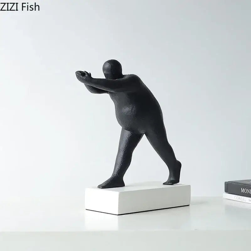 Modern black abstract resin sculpture living room figurine