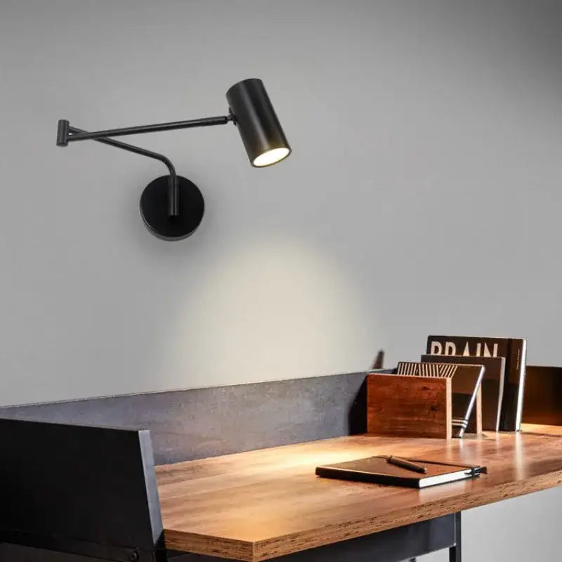 Modern black adjustable acrylic iron led wall lamp bedroom reading light