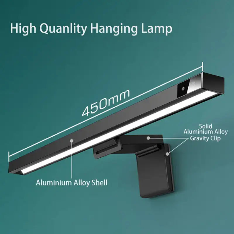 Modern black aluminium monitor light bar office eye care lamp