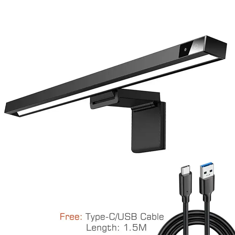 Modern black aluminium monitor light bar office eye care lamp