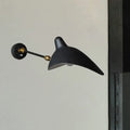 Modern black and brass duckbill wall lamp – living room metallic shade