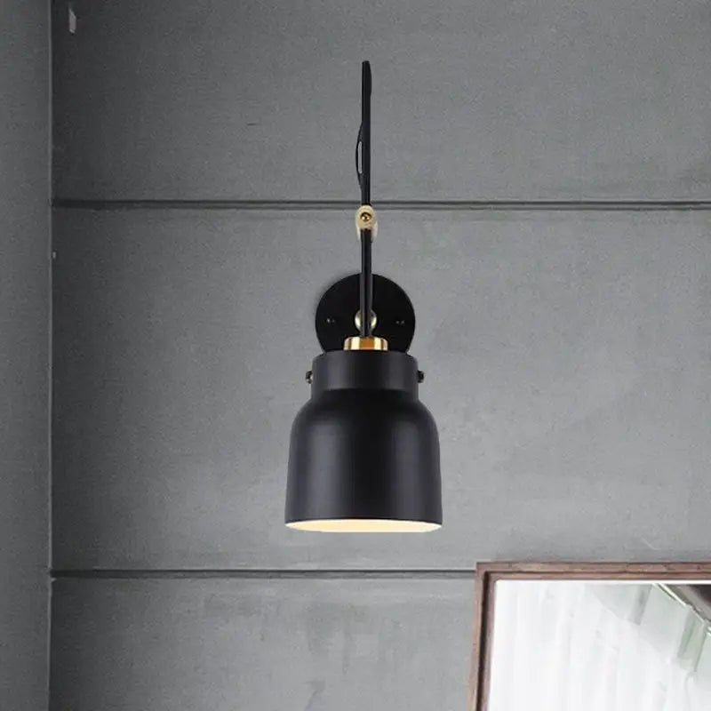 Modern black and brass industrial wall light – library 220v-240v