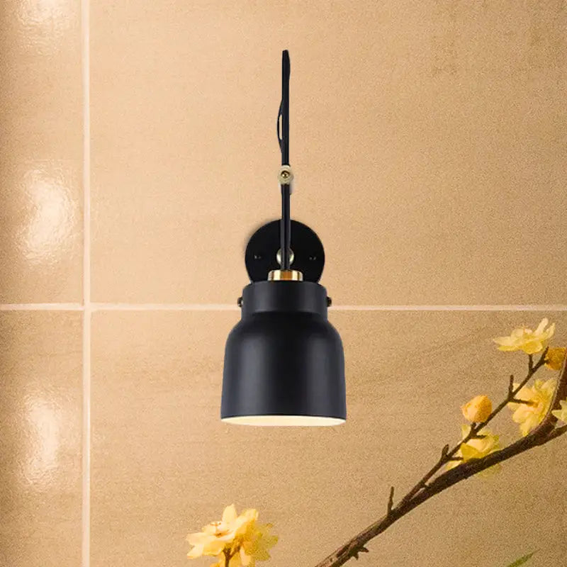 Modern black and brass industrial wall light – library 220v-240v