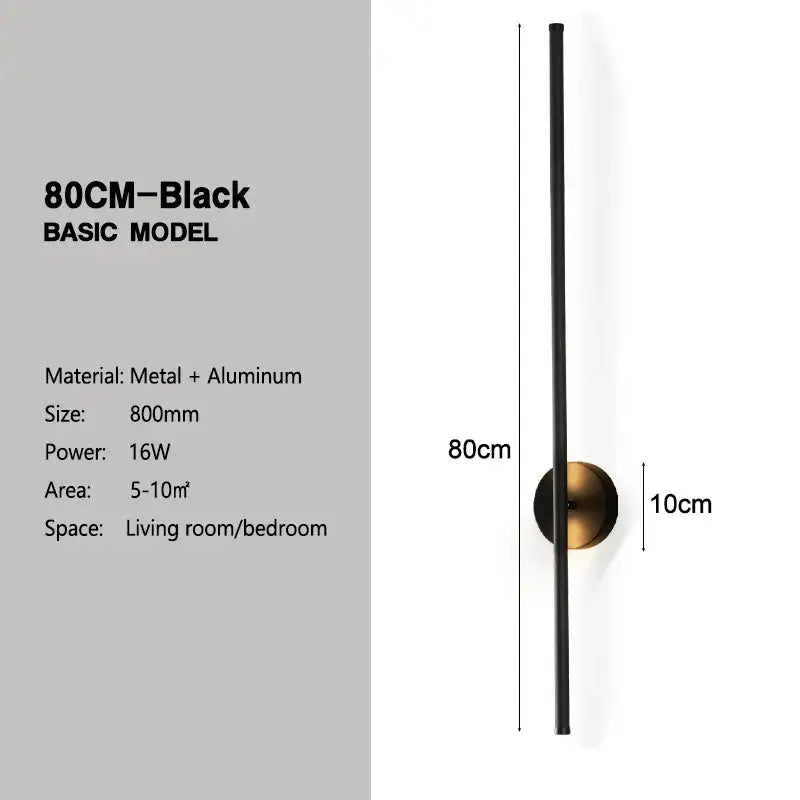 Modern black and brass rotation led wall light living room sconce