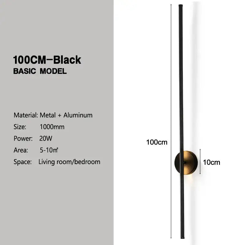 Modern black and brass rotation led wall light living room sconce