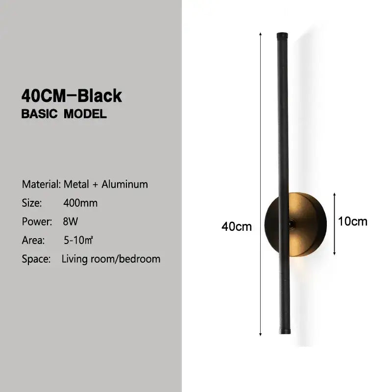 Modern black and brass rotation led wall light living room sconce