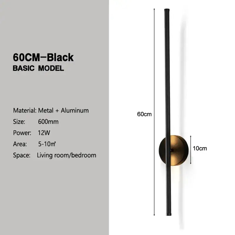 Modern black and brass rotation led wall light living room sconce