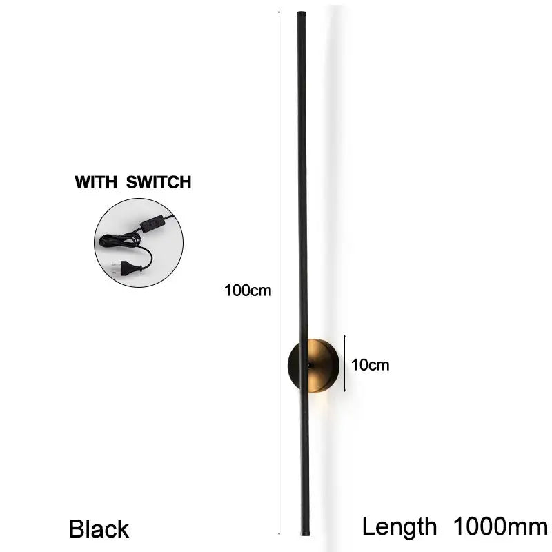 Modern black and brass rotation led wall light living room sconce