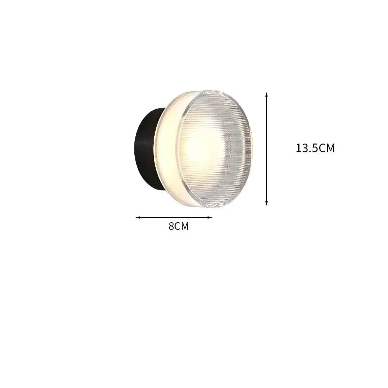 Modern black and clear acrylic wall sconce light bedroom lamp