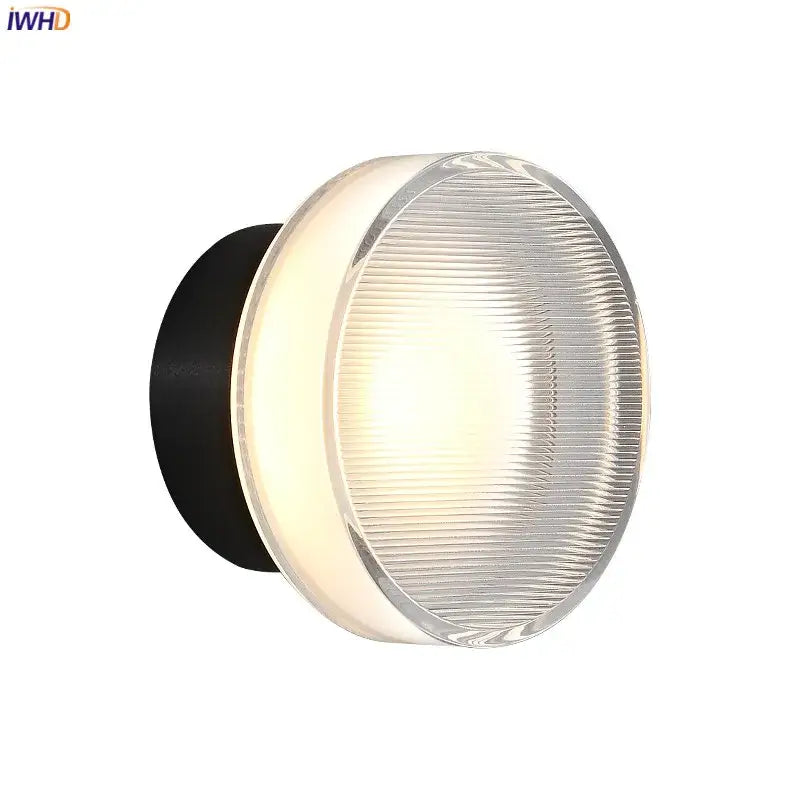 Modern black and clear acrylic wall sconce light bedroom lamp