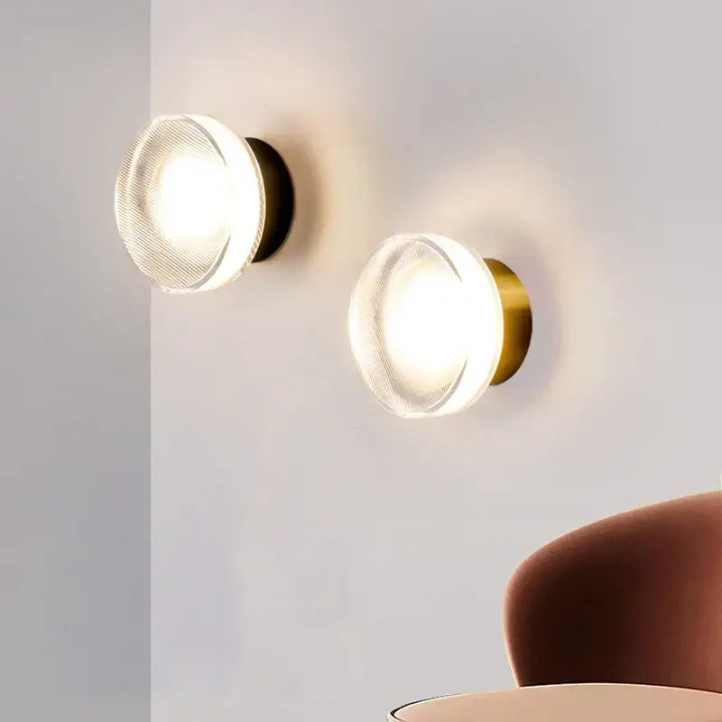 Modern black and clear acrylic wall sconce light bedroom lamp