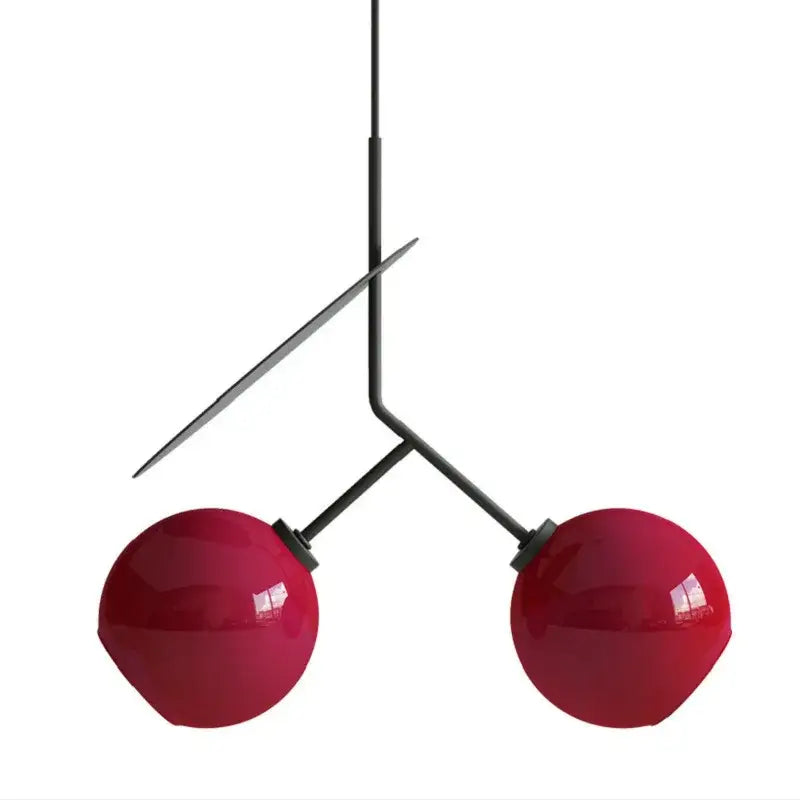 Modern black and crimson glass cherry pendant light dining room