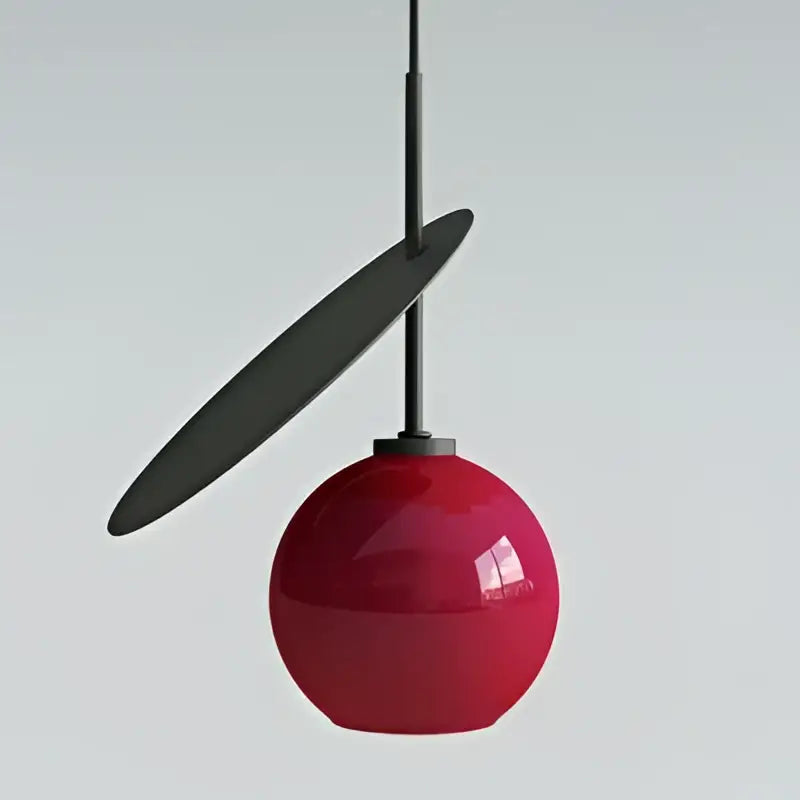 Modern black and crimson glass cherry pendant light dining room