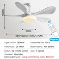 Modern black and dark wood ceiling fan light living room