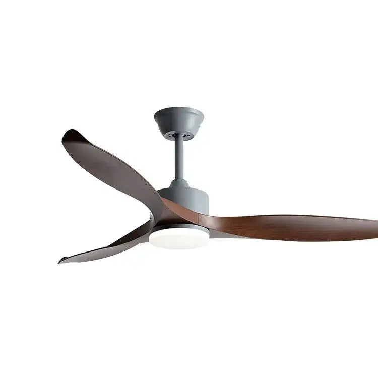 Modern black and dark wood copper dc ceiling fan living room remote