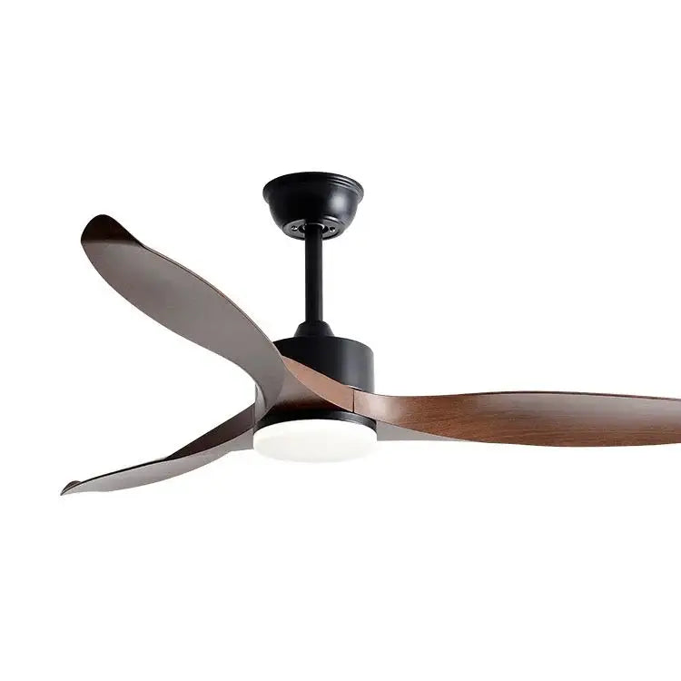 Modern black and dark wood copper dc ceiling fan living room remote