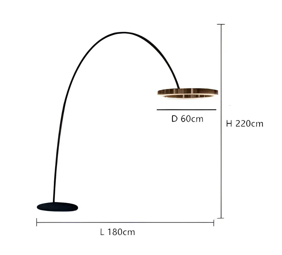 Modern black and gold circular luminescence led floor lamp living room