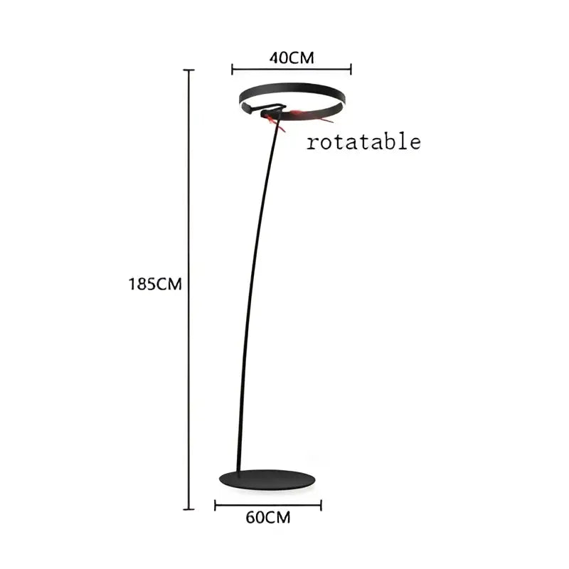 Modern black and gold circular luminescence led floor lamp living room