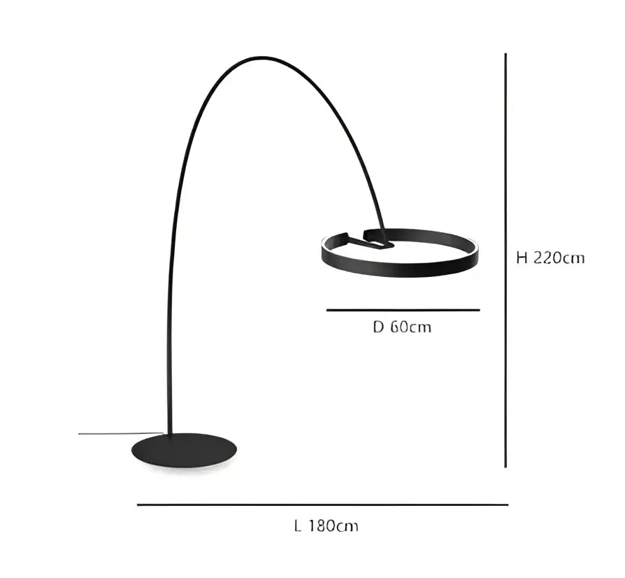 Modern black and gold circular luminescence led floor lamp living room