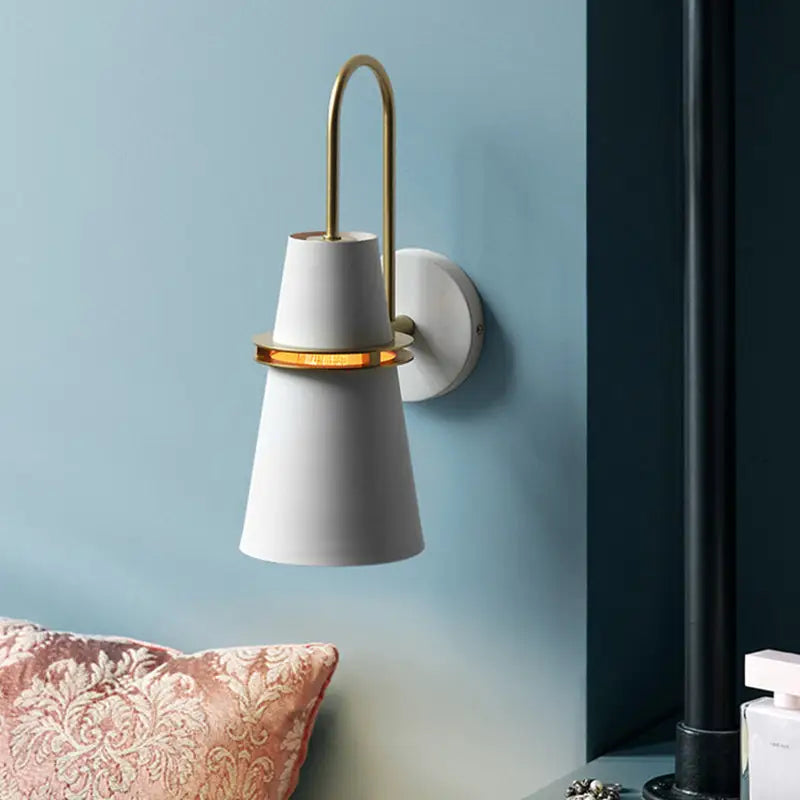 Modern black and gold conical sconce – dining room wall lamp