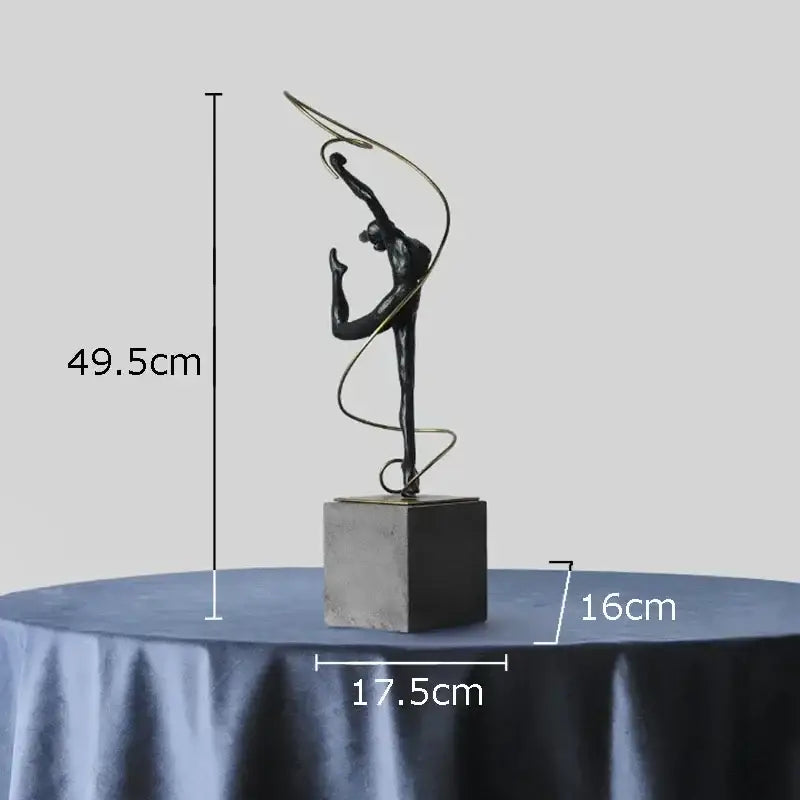 Modern black and gold decorbites gymnast figures living room sculpture