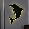 Modern black and gold dolphin crystal wall sconce bedroom light