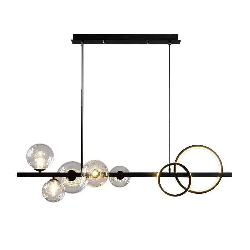 Modern black and gold glass ball pendant chandelier kitchen light