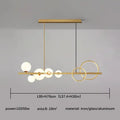 Modern black and gold glass ball pendant chandelier kitchen light