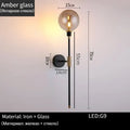 Modern black and gold glass ball wall lamp for living room decor