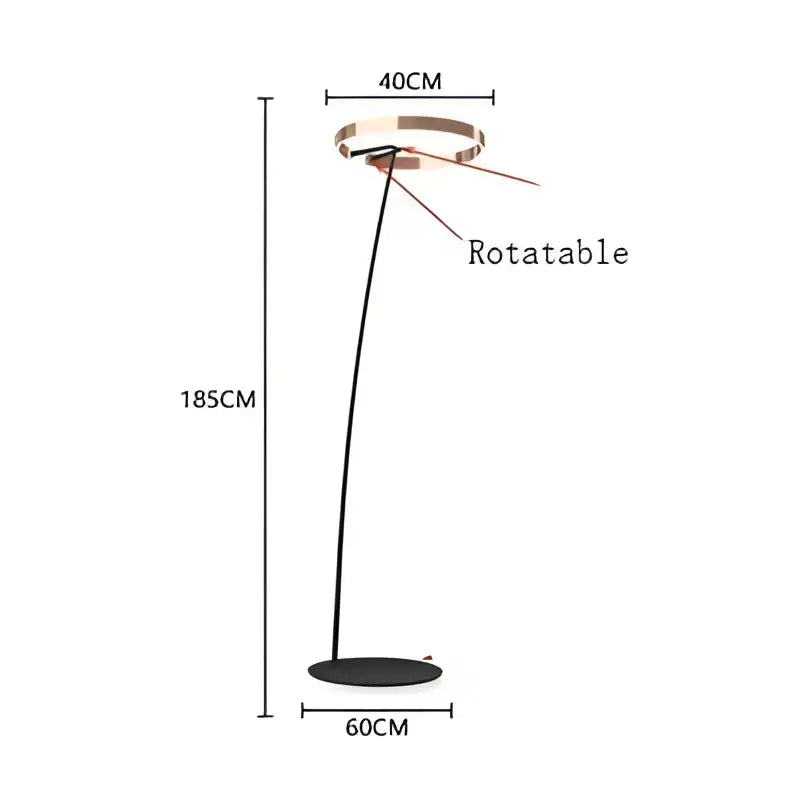 Modern black and gold led floor lamp for living room