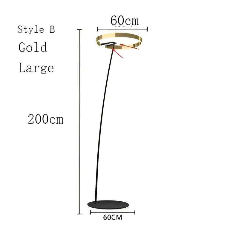 Modern black and gold led floor lamp for living room
