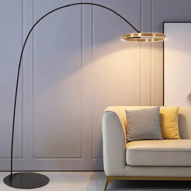 Modern black and gold led floor lamp for living room