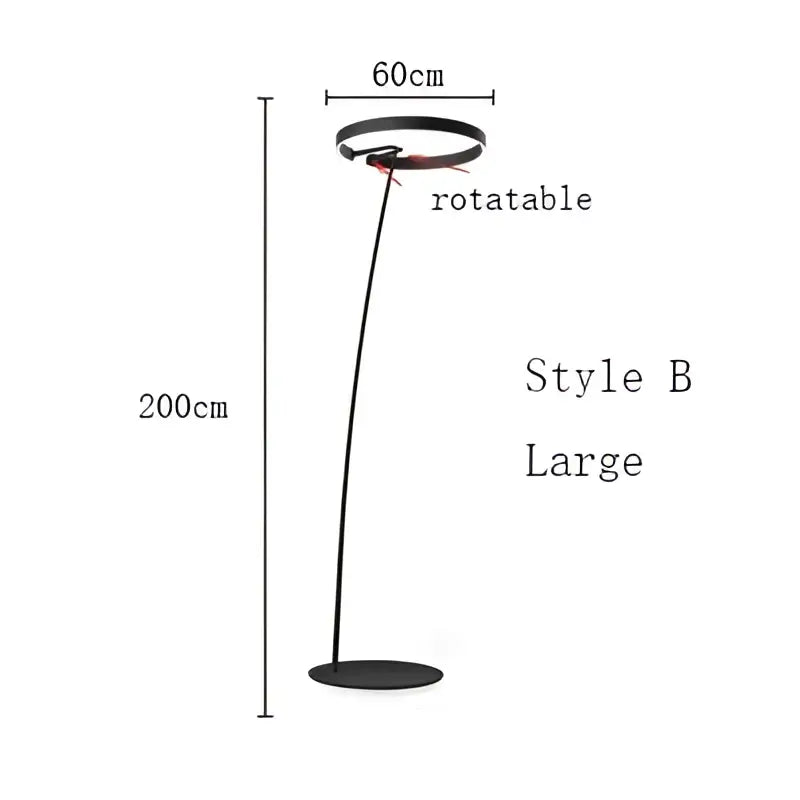 Modern black and gold led floor lamp for living room