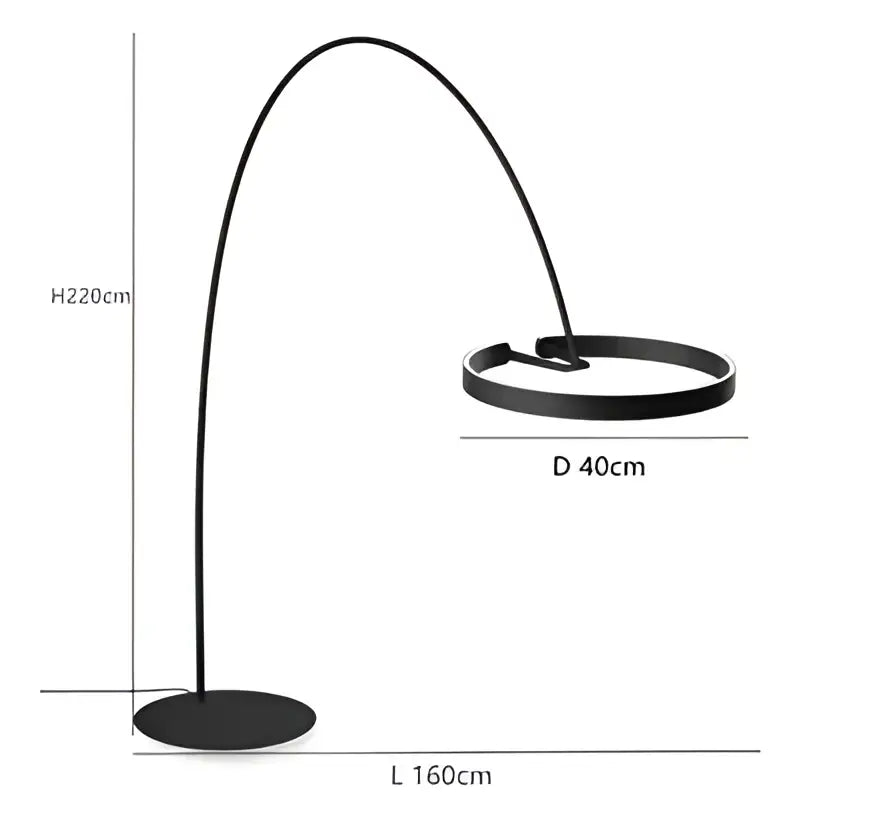 Modern black and gold led floor lamp for living room