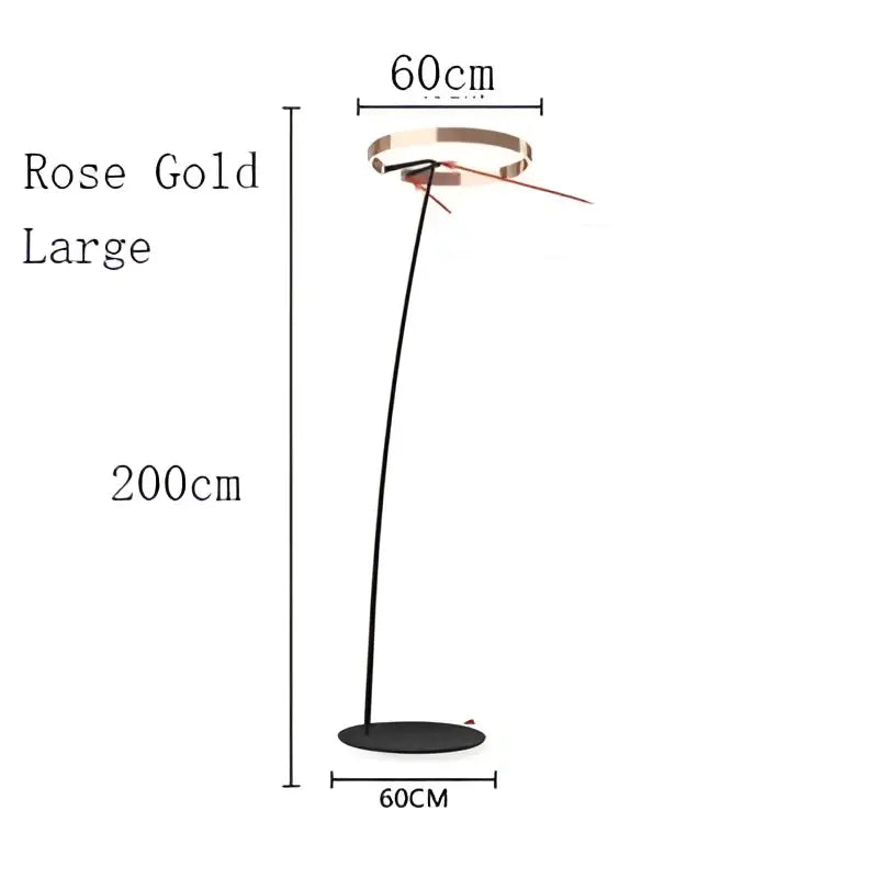 Modern black and gold led floor lamp for living room