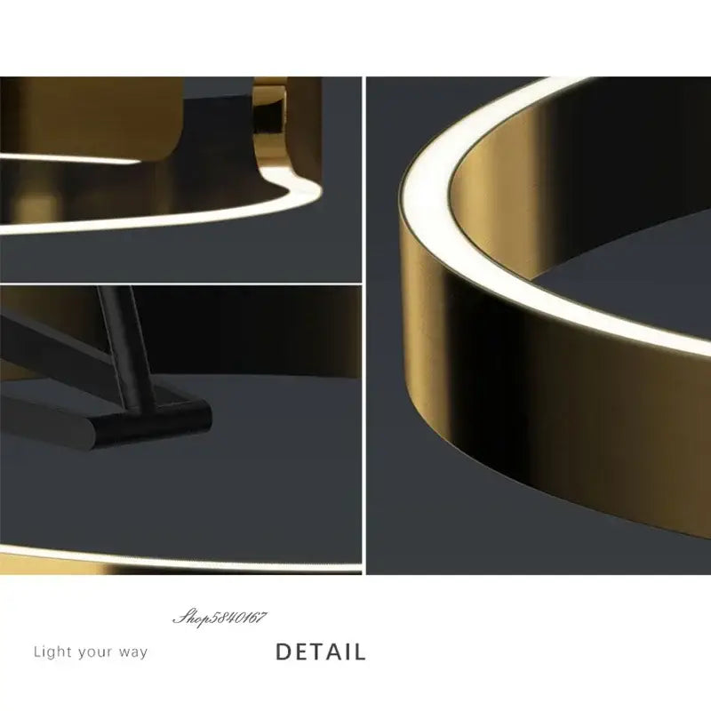Modern black and gold led floor lamp for living room