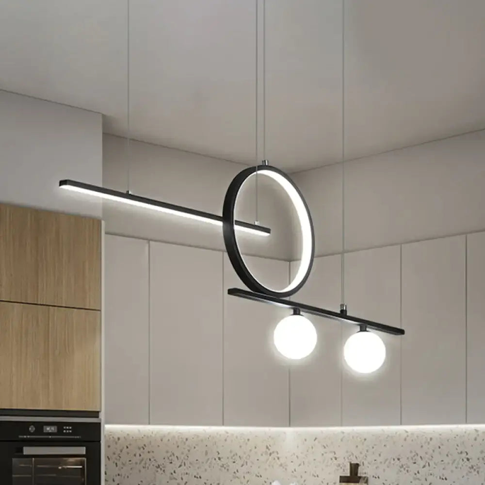 Modern black and gold ring island lighting – dining room ceiling light