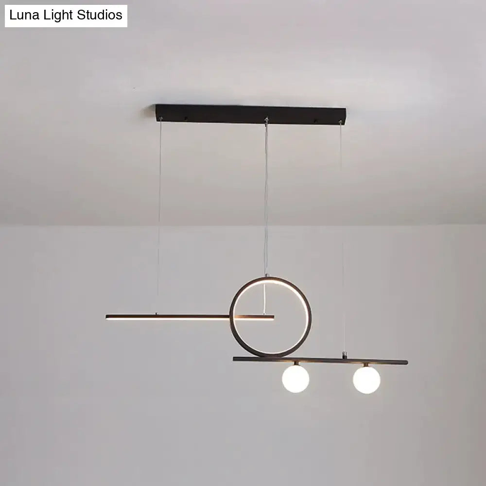 Modern black and gold ring island lighting – dining room ceiling light