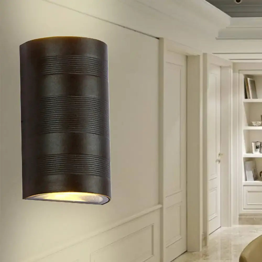 Modern black and silver outdoor wall lamp warm white sconce