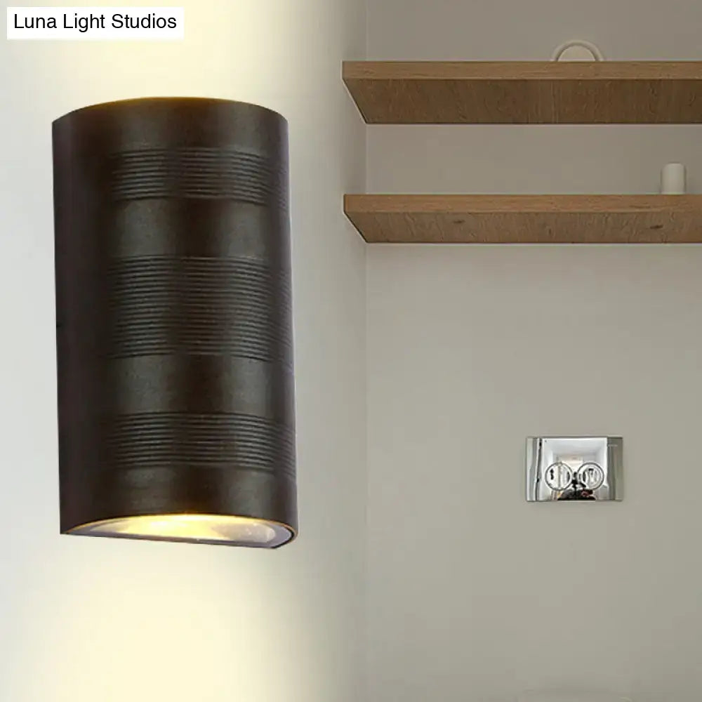 Modern black and silver outdoor wall lamp warm white sconce