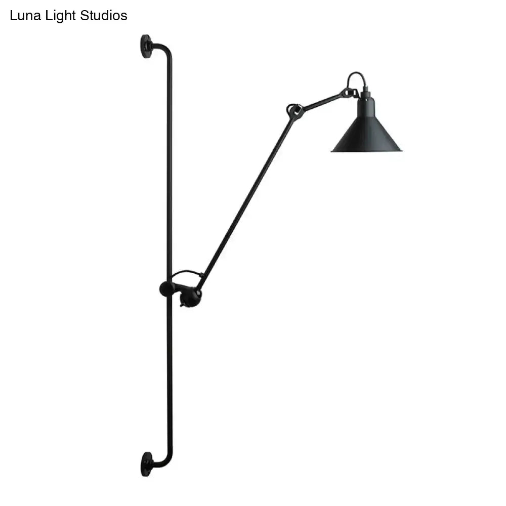 Modern black and white articulated bedroom wall lamp direct wired