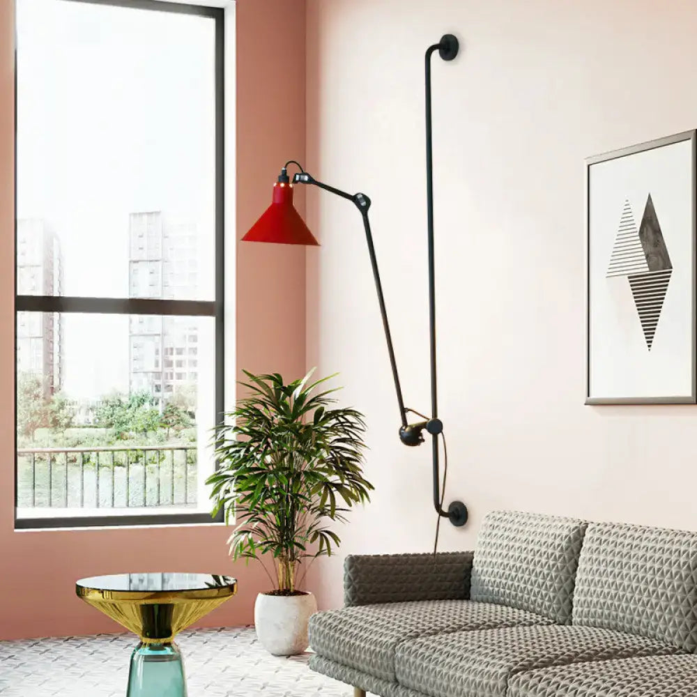 Modern black and white articulated bedroom wall lamp direct wired