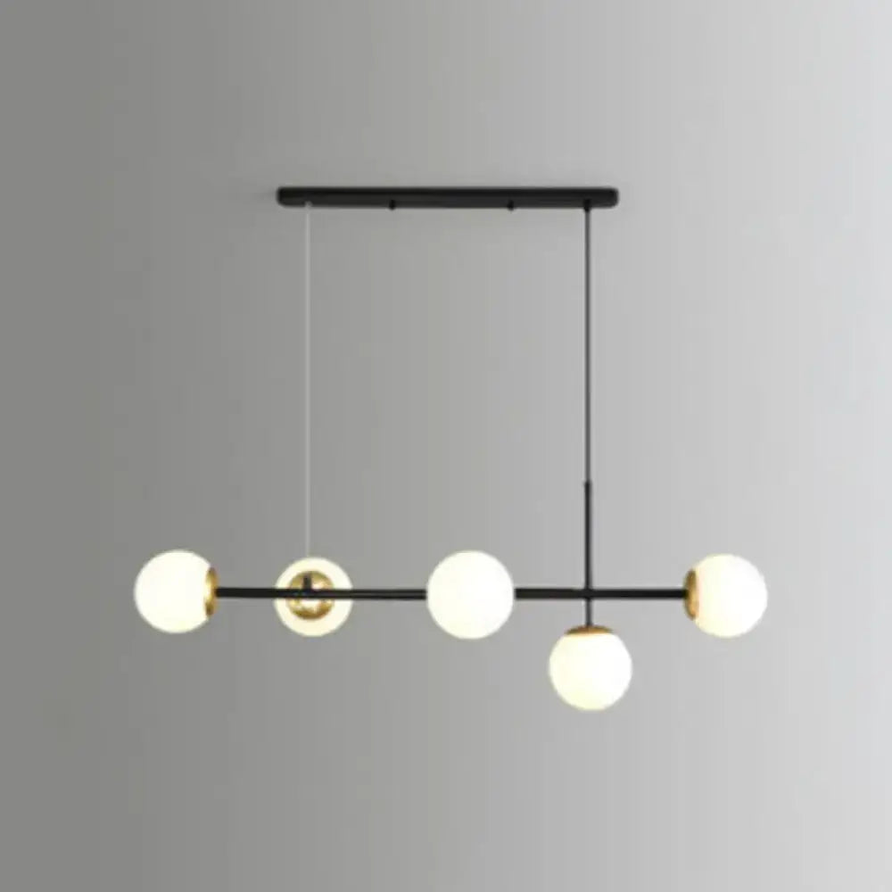 Modern black and white bird linear island pendant light dining room