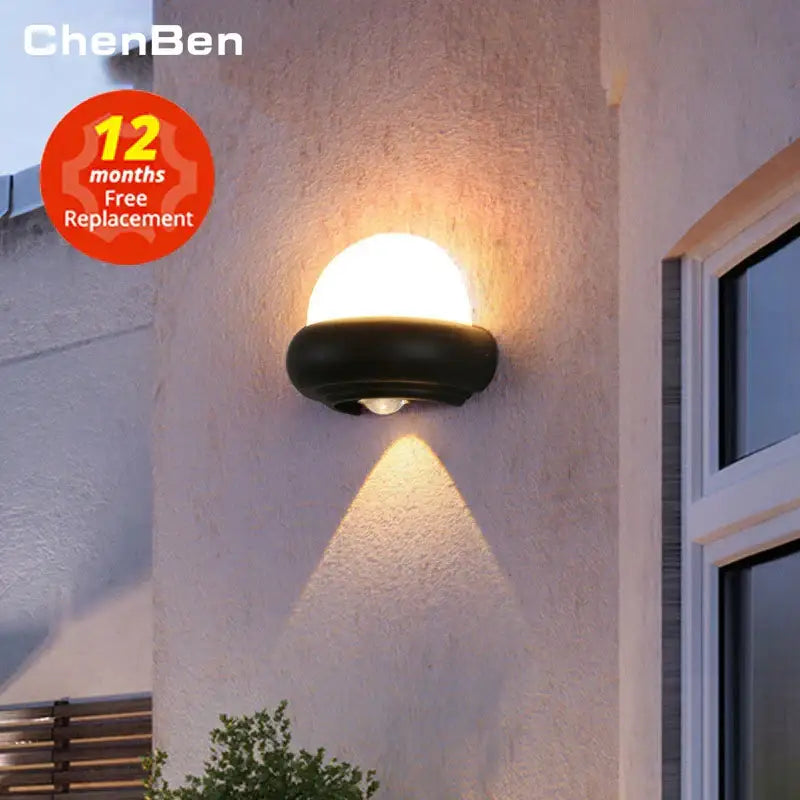 Modern black and white dome led wall lamp bedroom and garden light