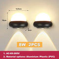 Modern black and white dome led wall lamp bedroom and garden light