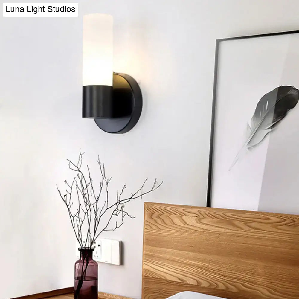 Modern black and white glass sconce lamp bedroom wall light
